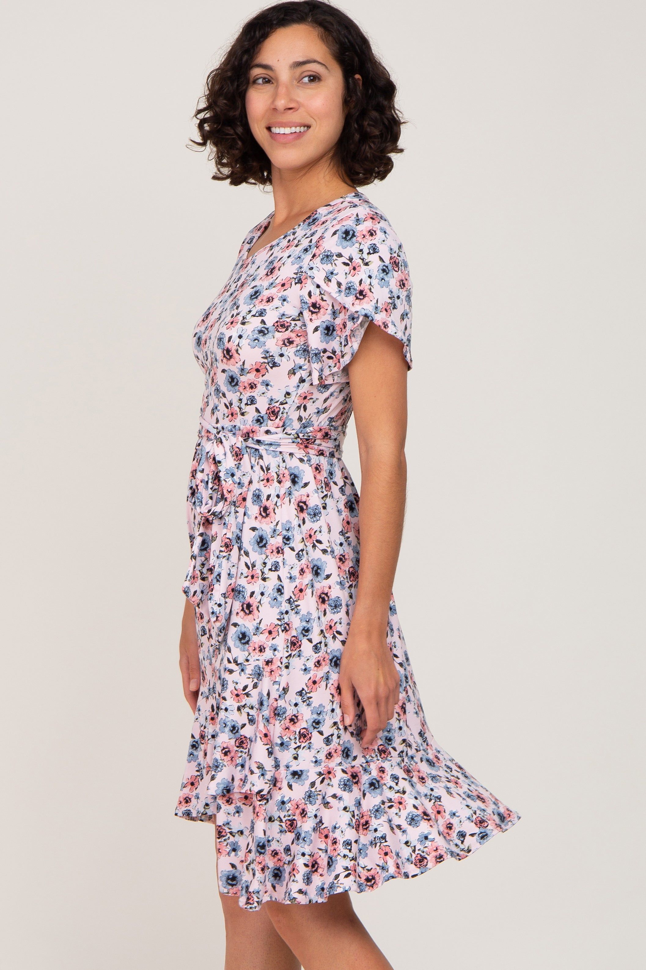 Pink Floral Ruffle Dress sold by Pinkblush product image thumbnail 2