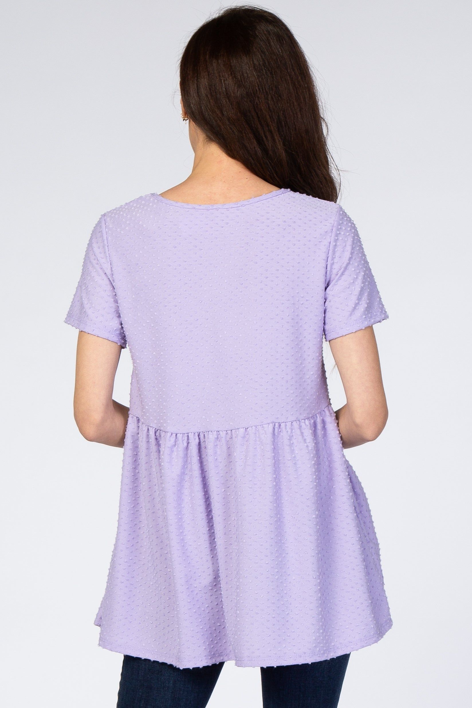 Lavender Swiss Dot Peplum Top sold by Pinkblush product image thumbnail 3