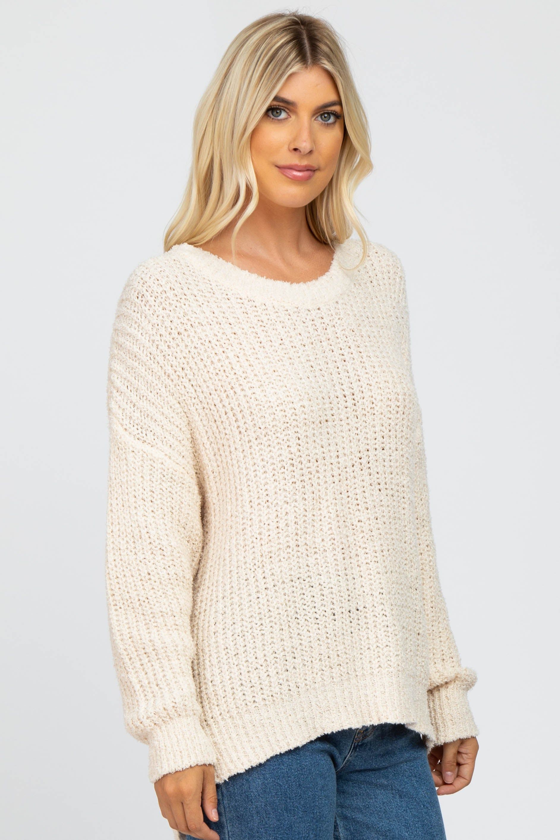 Cream Dropped Shoulder Sweater sold by Pinkblush product image thumbnail 2