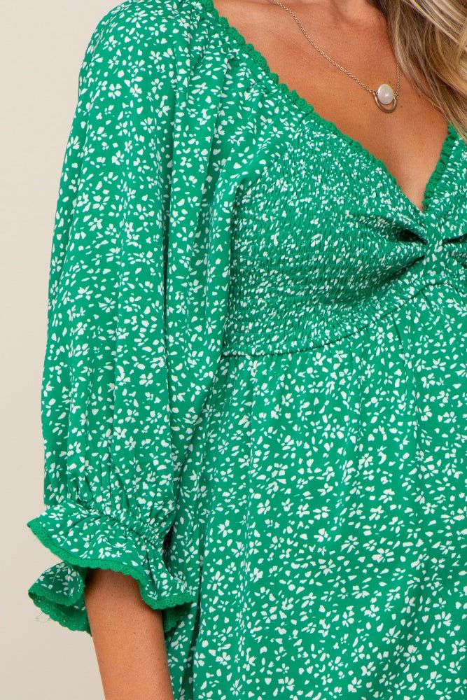 Green Floral 3/4 Sleeve Maternity Dress sold by Pinkblush product image thumbnail 4