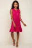 Fuchsia Sequin Sleeveless Ruffle Hem Dress sold by Pinkblush