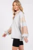 Heather Grey Colorblock Striped Long Sleeve Top sold by Pinkblush