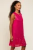 Fuchsia Sequin Sleeveless Ruffle Hem Dress sold by Pinkblush