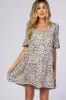 Beige Animal Print Ruffle Sleeve Maternity Dress sold by Pinkblush