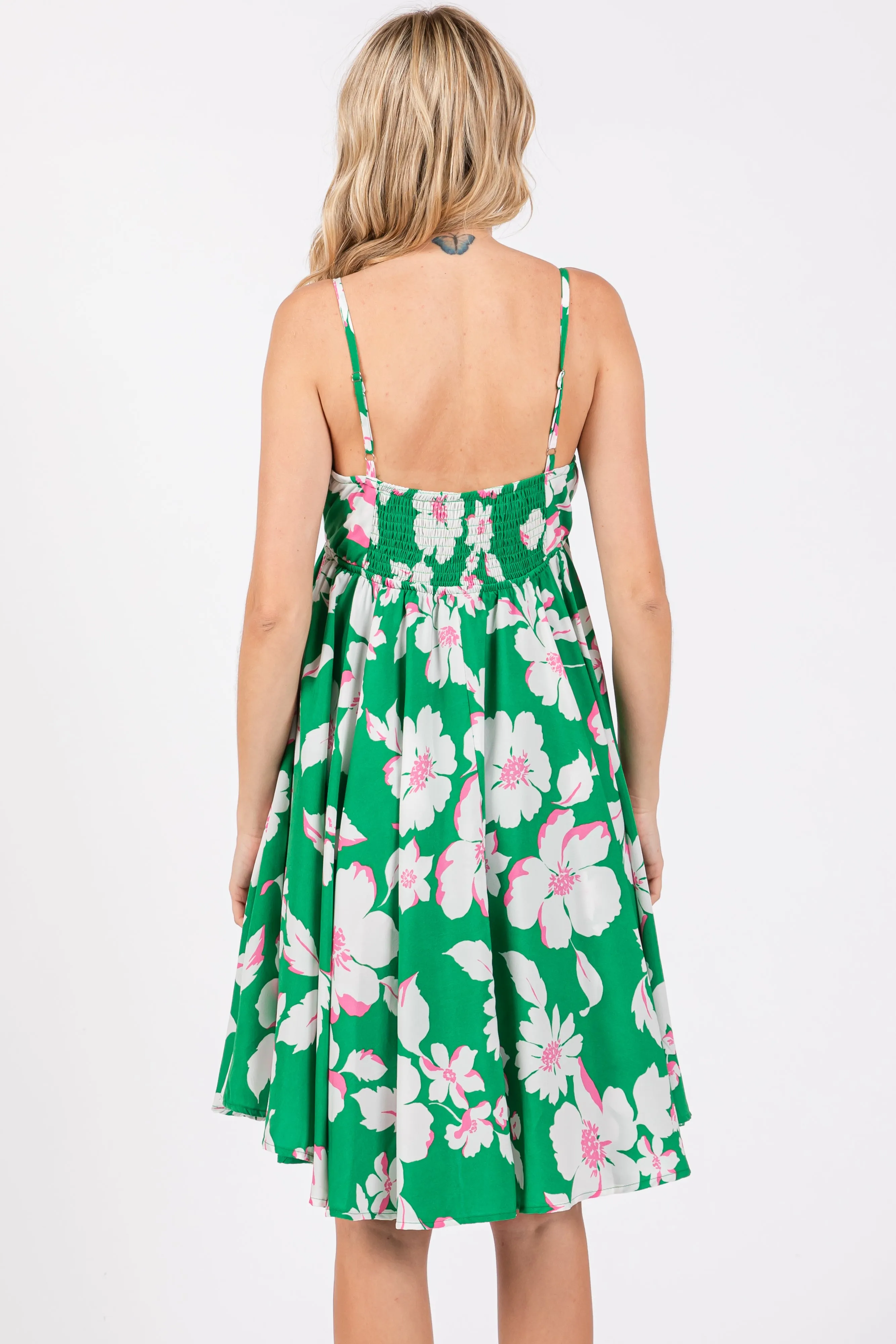 Green Floral Wrap Top Accent Dress sold by Pinkblush product image thumbnail 3