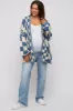 Blue Checkered Plaid Maternity Oversized Cardigan sold by Pinkblush