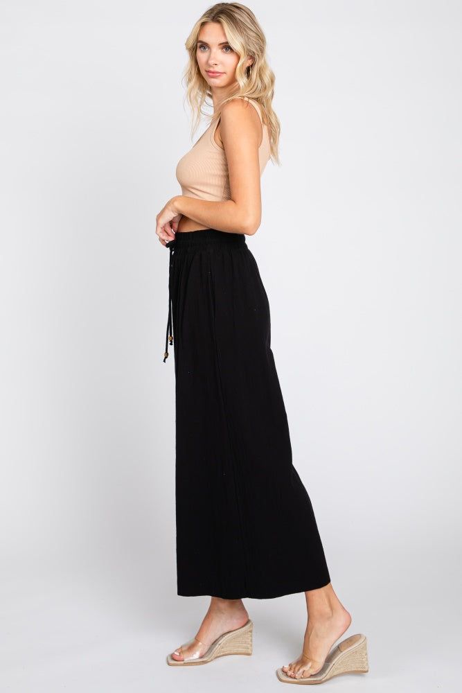 Black Drawstring Wide Leg Pants sold by Pinkblush product image thumbnail 2