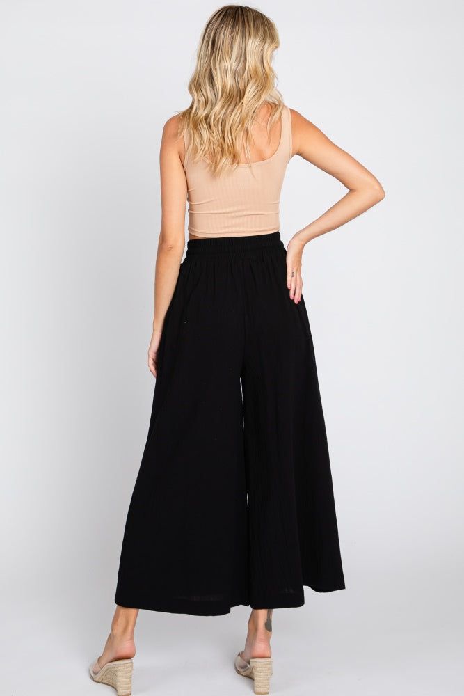 Black Drawstring Wide Leg Pants sold by Pinkblush product image thumbnail 3