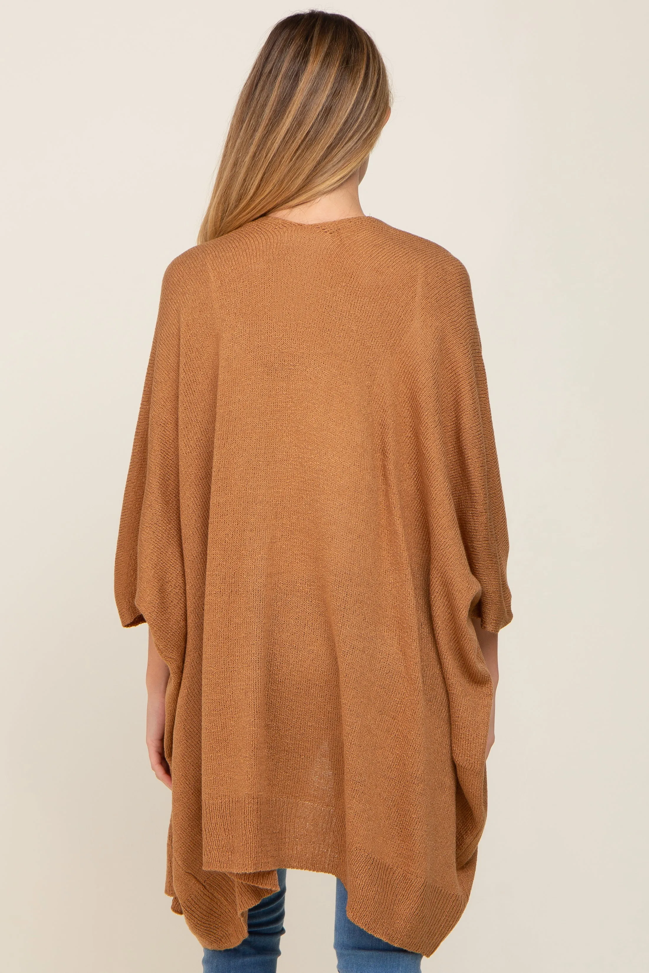 Camel Knit Open Front Maternity Cardigan sold by Pinkblush product image thumbnail 4