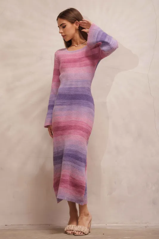 Pink Ombre Striped Sweater Knit Dress sold by Pinkblush