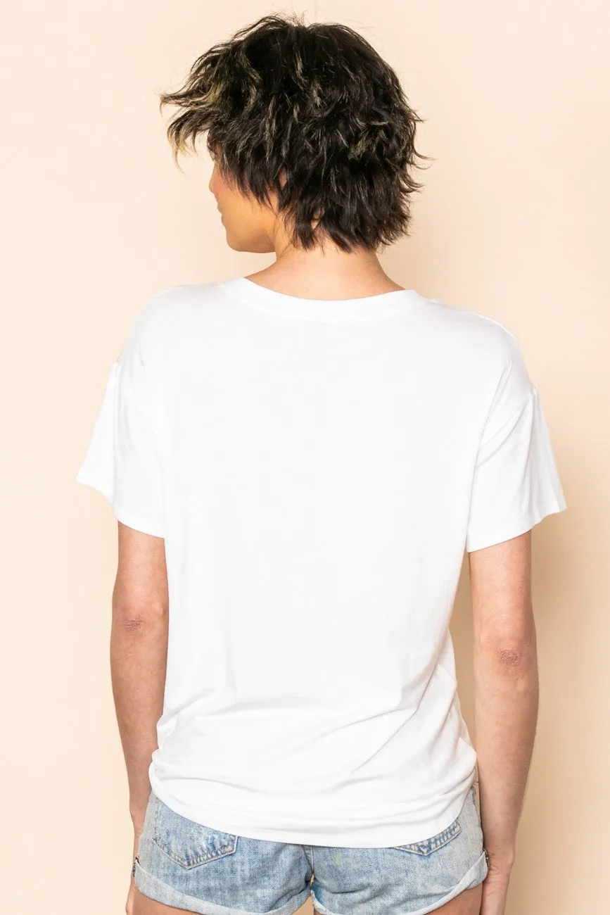White Scoop Neck Basic Tee sold by Pinkblush product image thumbnail 3