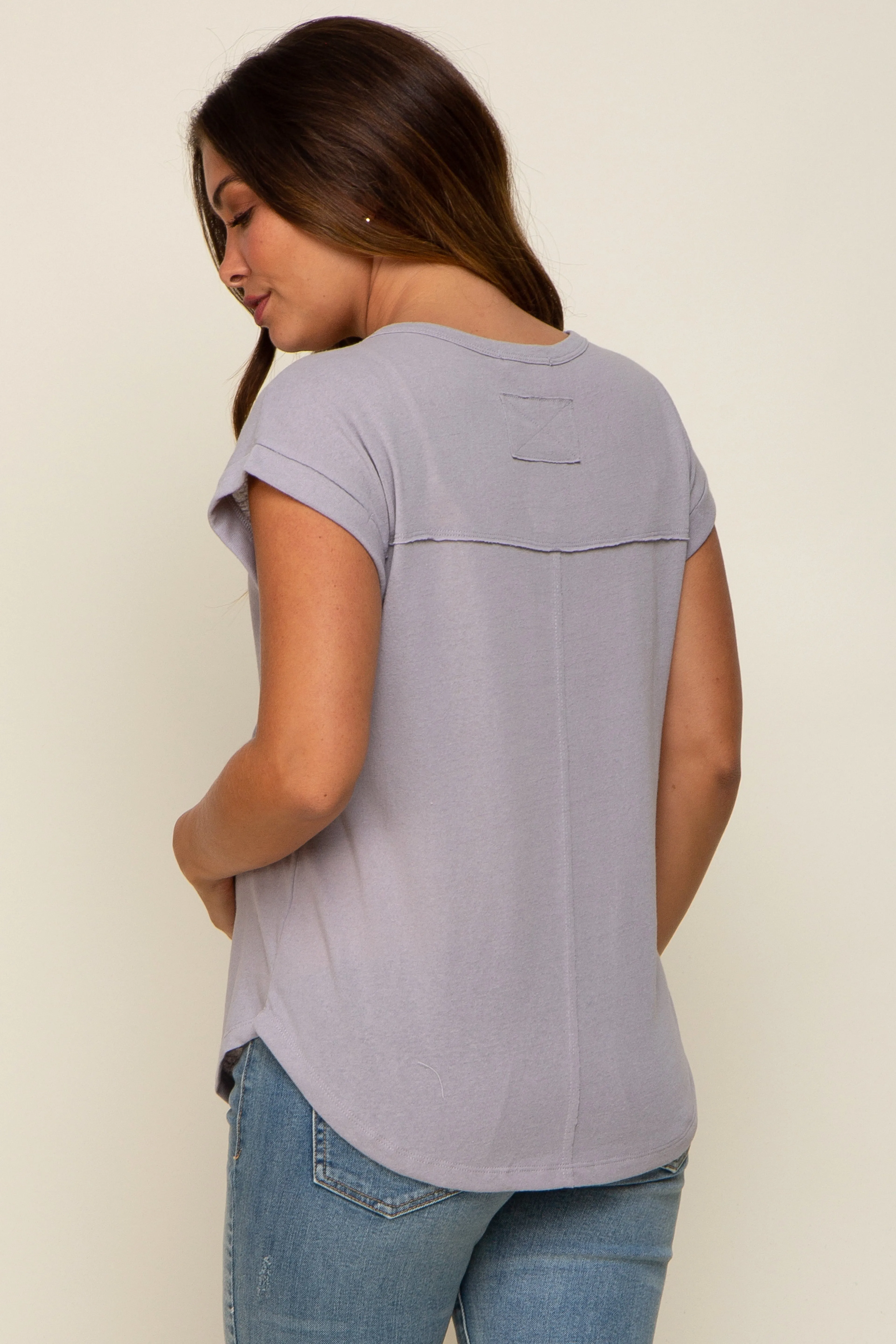 Grey Short Dolman Sleeve Maternity Top sold by Pinkblush product image thumbnail 3