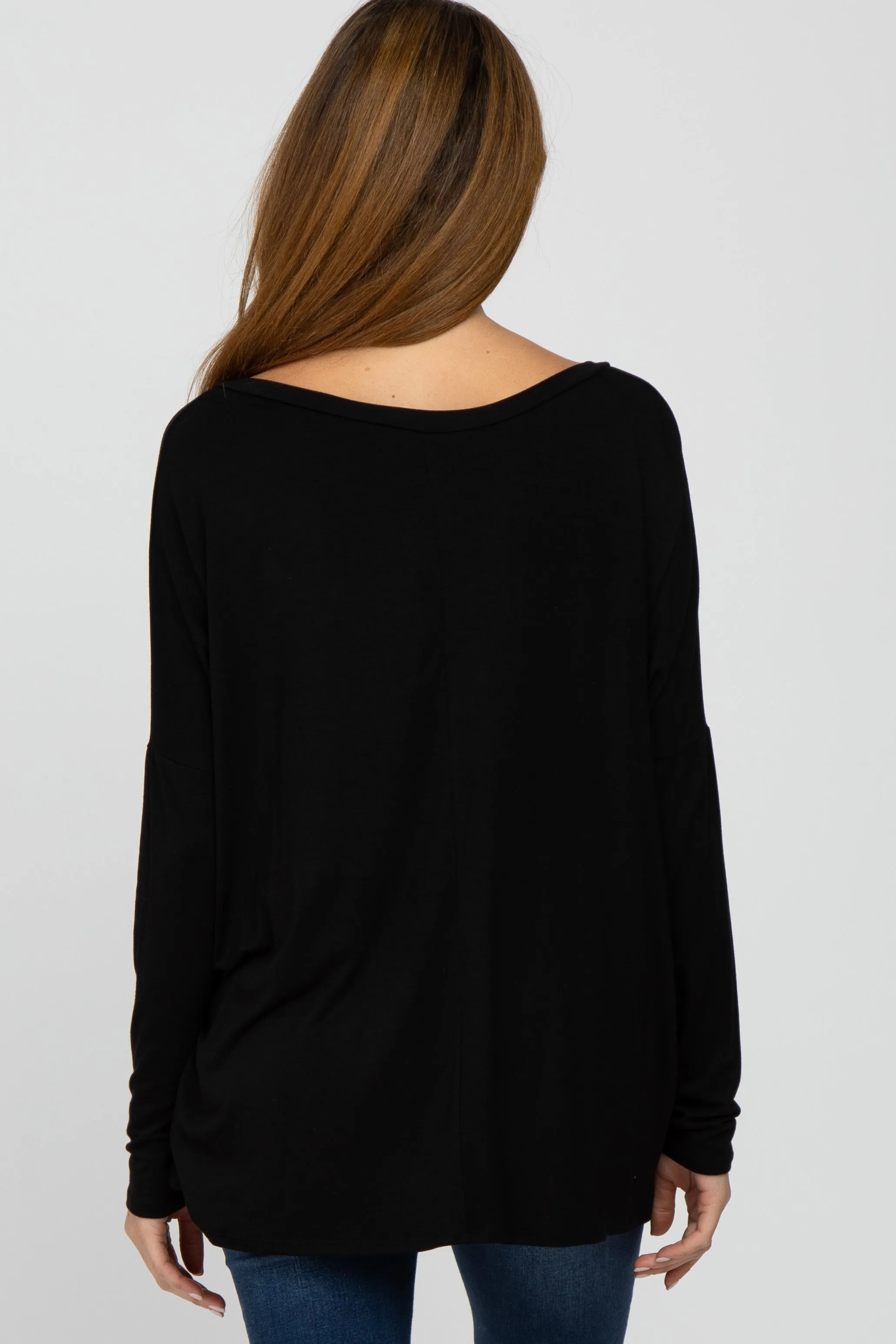 Black V-Neck Maternity Top sold by Pinkblush product image thumbnail 3