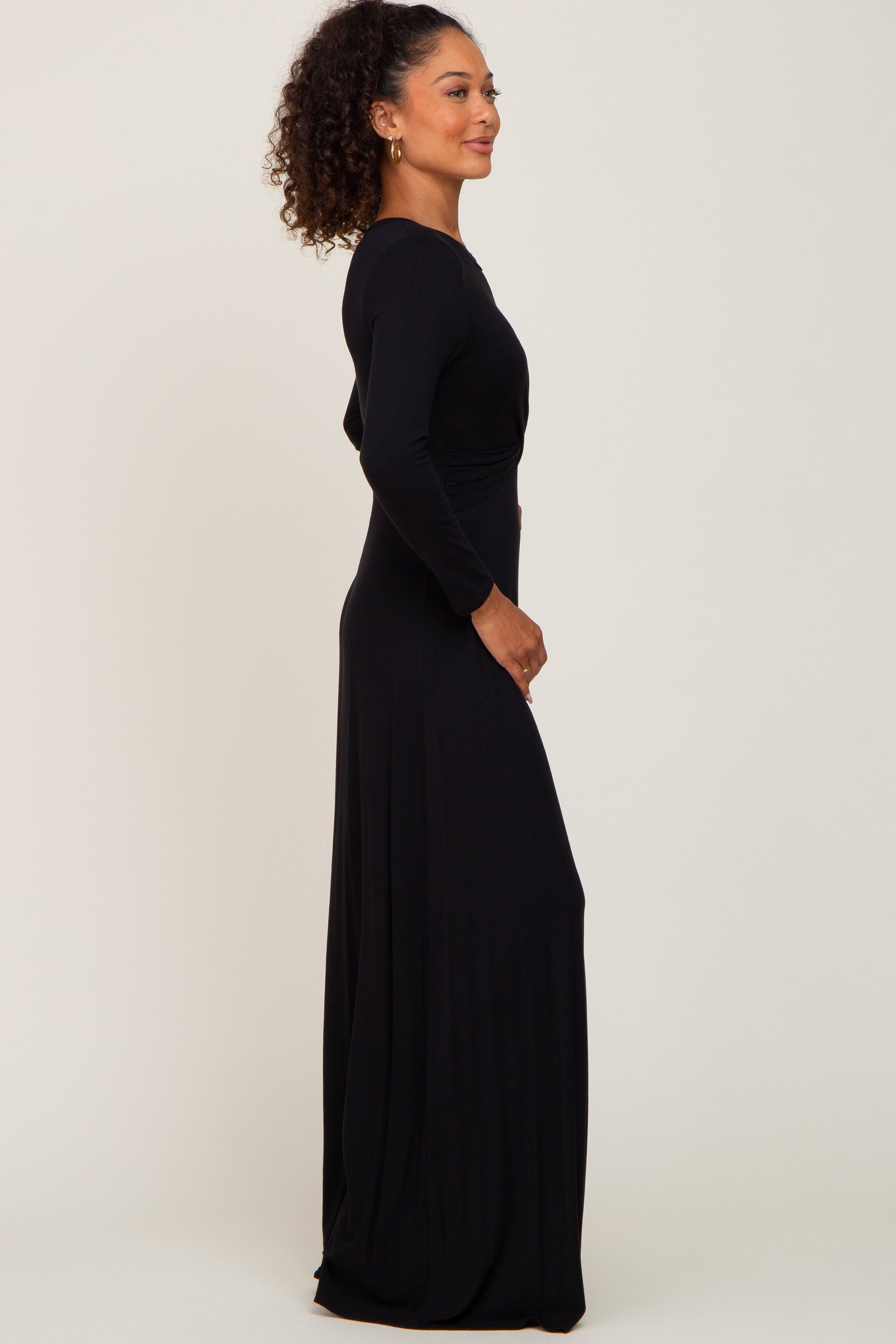 Black Twisted Waist Maxi Dress sold by Pinkblush product image thumbnail 2
