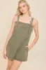 Olive Ribbon Detail Overall Romper sold by Pinkblush
