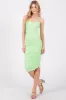 Lime Ruched Midi Dress sold by Pinkblush