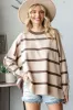 Beige Striped Knit Dolman Sleeve Top sold by Pinkblush