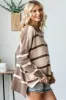 Beige Striped Knit Dolman Sleeve Top sold by Pinkblush