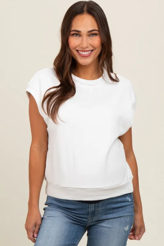 Ivory Terry Raw Trim Maternity Top sold by Pinkblush