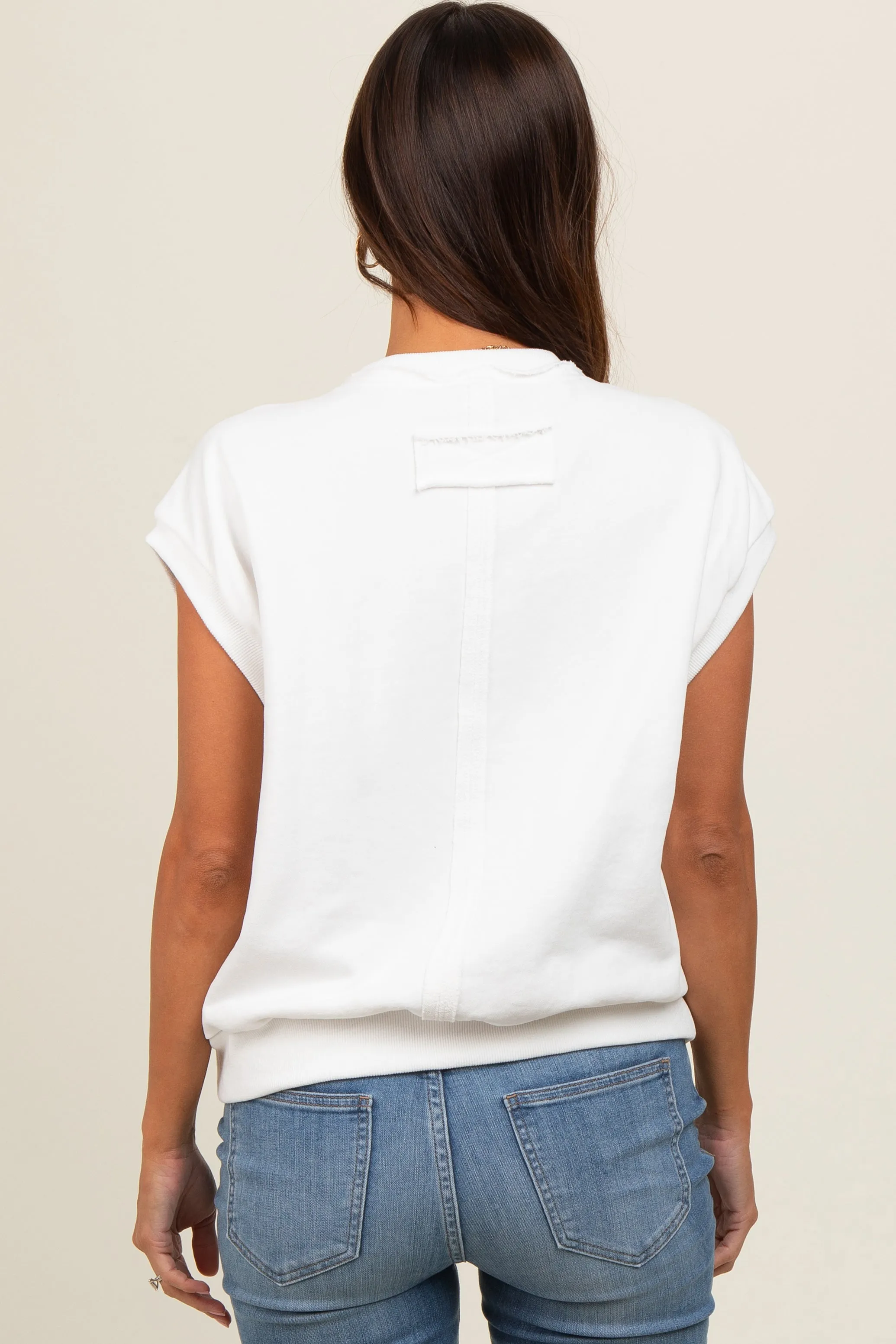 Ivory Terry Raw Trim Maternity Top sold by Pinkblush product image thumbnail 3