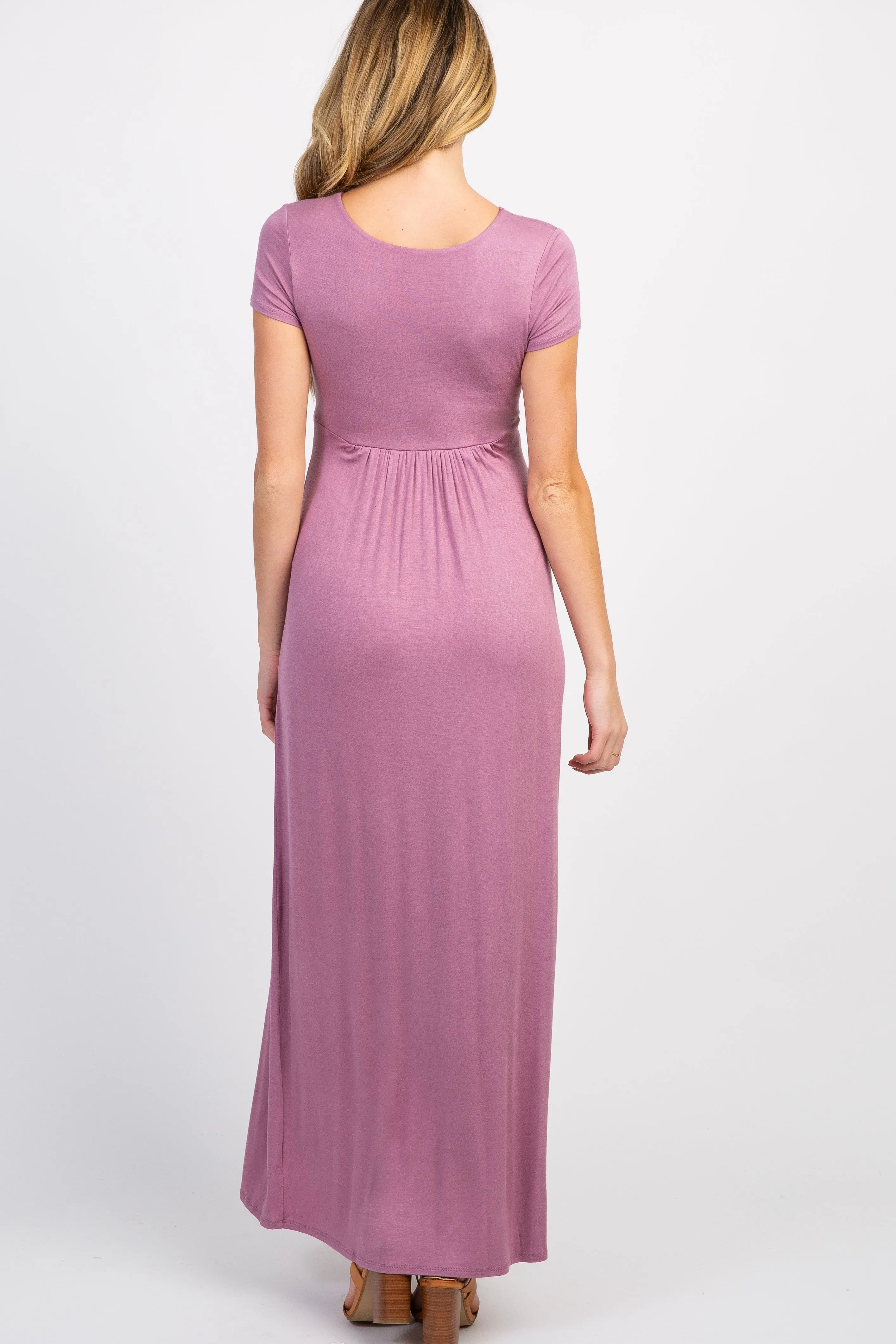 PinkBlush Mauve Draped Maternity/Nursing Maxi Dress sold by Pinkblush product image thumbnail 3