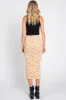 Beige Ribbed Side Slit Drawstring Midi Skirt sold by Pinkblush