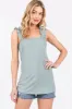 Mint Ribbed Ruffle Strap Sleeveless Maternity Top sold by Pinkblush