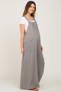 Olive Wide Leg Tie Back Maternity Overalls sold by Pinkblush