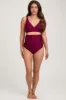Burgundy High Waist Maternity Bikini Set sold by Pinkblush
