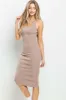 Mocha Fitted Knit Maternity Midi Dress sold by Pinkblush