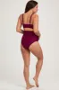 Burgundy High Waist Maternity Bikini Set sold by Pinkblush