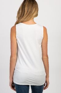 PinkBlush White Sleeveless Knot Maternity Top sold by Pinkblush