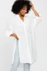 Ivory Button Front Side Slit Oversized Maternity Blouse sold by Pinkblush