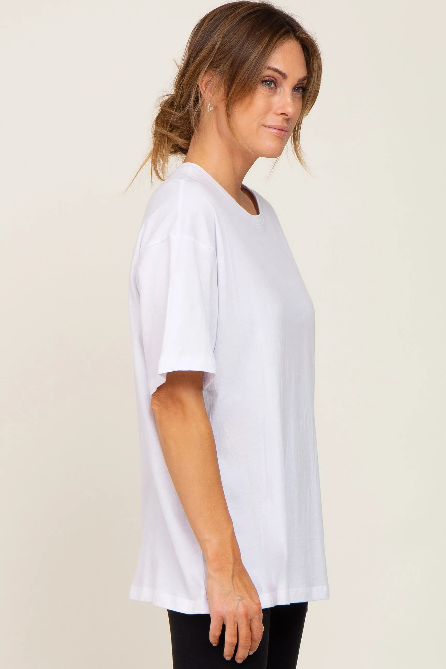 White Basic Oversized Tee sold by Pinkblush product image thumbnail 2