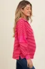 Fuchsia Striped Relaxed Fit Maternity Top sold by Pinkblush