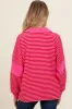 Fuchsia Striped Relaxed Fit Maternity Top sold by Pinkblush