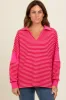 Fuchsia Striped Relaxed Fit Maternity Top sold by Pinkblush