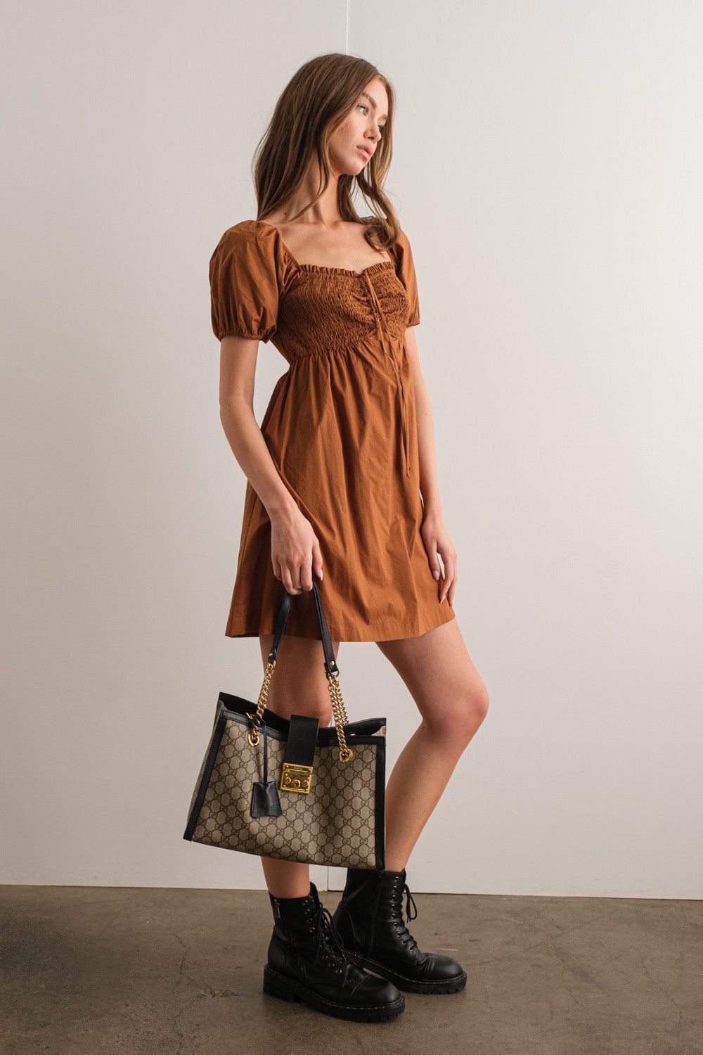 Cafe Smocked Mini Dress sold by Pinkblush product image thumbnail 2
