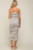 Cream Floral Smocked Fitted Maternity Midi Dress sold by Pinkblush