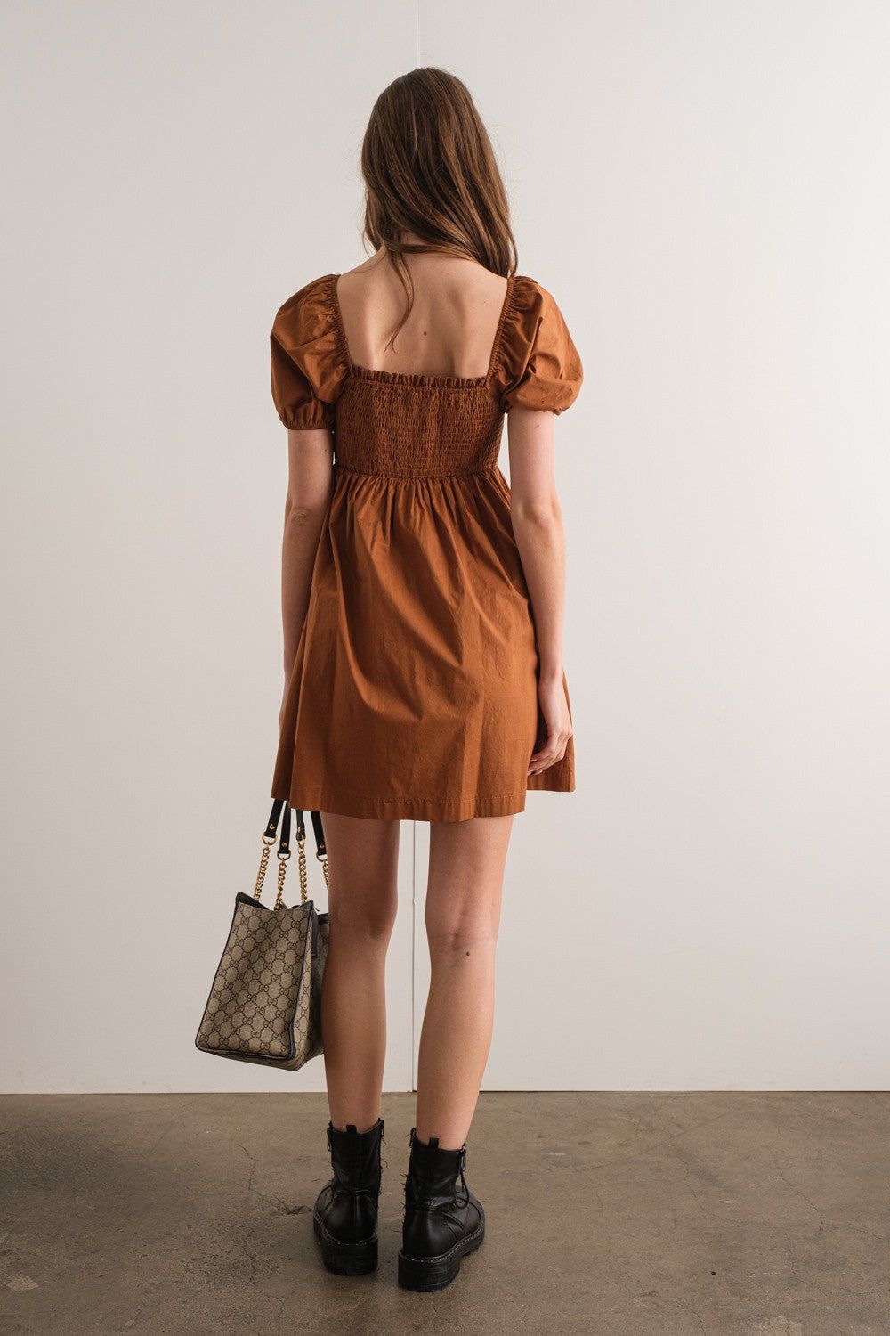 Cafe Smocked Mini Dress sold by Pinkblush product image thumbnail 3
