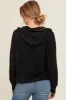 Charcoal Waffle Knit Half Zip Relaxed Fit Maternity Hoodie sold by Pinkblush
