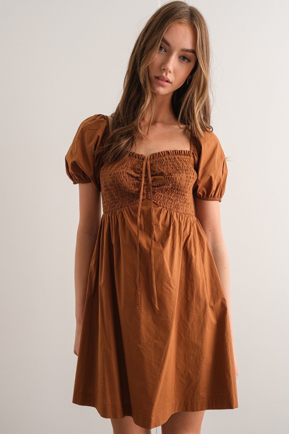 Cafe Smocked Mini Dress sold by Pinkblush product image thumbnail 4