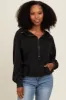 Charcoal Waffle Knit Half Zip Relaxed Fit Maternity Hoodie sold by Pinkblush