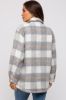 Heather Grey Plaid Fuzzy Button Up Maternity Jacket sold by Pinkblush