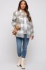 Heather Grey Plaid Fuzzy Button Up Maternity Jacket sold by Pinkblush