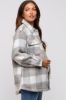 Heather Grey Plaid Fuzzy Button Up Maternity Jacket sold by Pinkblush