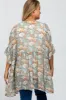 Blue Floral Ruffle Hem Maternity Plus Cover Up sold by Pinkblush