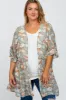 Blue Floral Ruffle Hem Maternity Plus Cover Up sold by Pinkblush