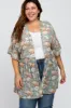 Blue Floral Ruffle Hem Maternity Plus Cover Up sold by Pinkblush