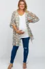 Blue Floral Ruffle Hem Maternity Plus Cover Up sold by Pinkblush